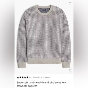 NWOT - MENS JCREW LAMBSWOOL-BLEND CREWNECK SWEATER - SZ SMALL